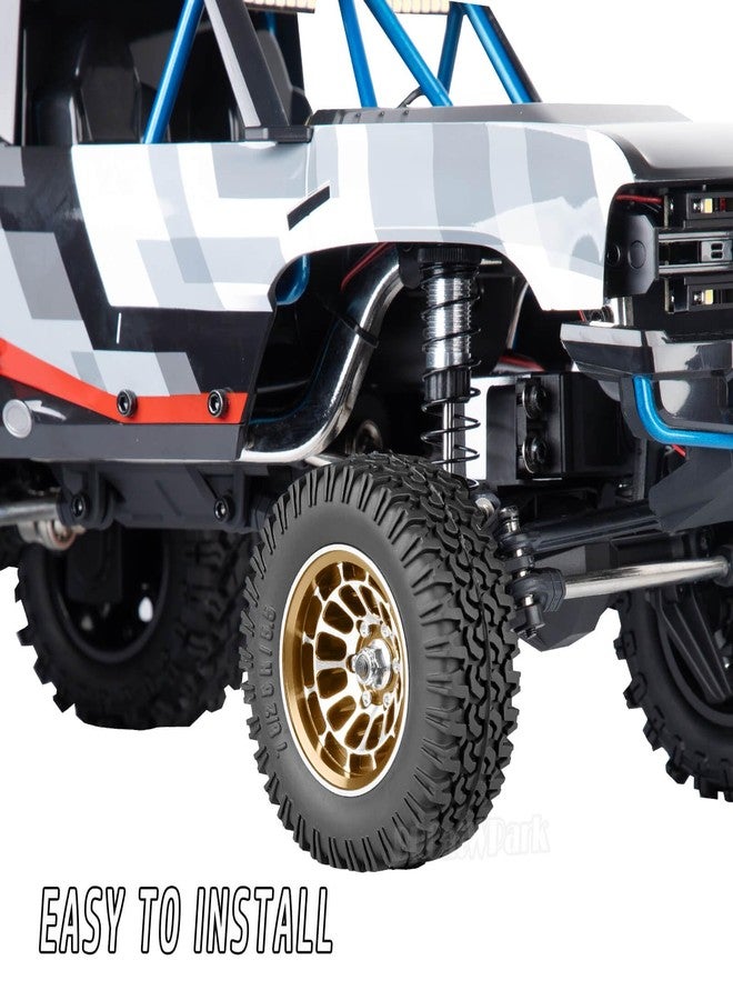 جنوط عجلات BRCatWPark RC مقاس 1.55 بوصة بنظام Beadlock لسيارات الزحف التي تعمل بالتحكم عن بعد من نوع Tamiya AX90069 D90 TF2 CC01 CC02 بمقياس 1/10، 4 قطع من جنوط سبائك الألومنيوم، لون بني - Image 3
